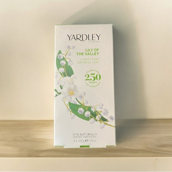 NEW Yardley London Lily of the Valley Luxury Soap 3 Bars Vegan Cruelty Free - Picture 1 of 3